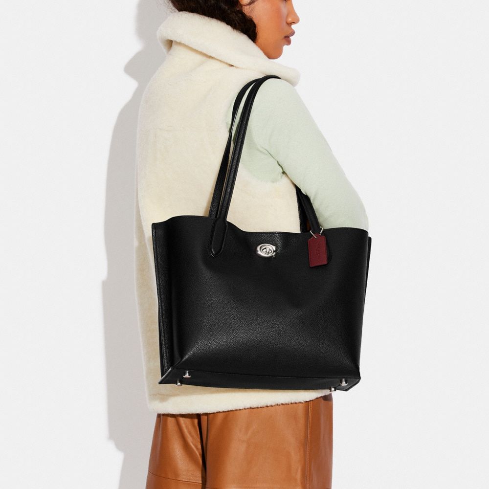 coach willow leather tote