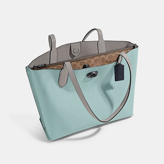 COACH® | Willow Tote In Colorblock With Signature Canvas Interior