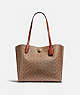 COACH®,WILLOW TOTE IN SIGNATURE CANVAS,Signature Coated Canvas,Large,Brass/Tan/Rust,Front View