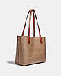 COACH®,WILLOW TOTE IN SIGNATURE CANVAS,Signature Coated Canvas,Large,Brass/Tan/Rust,Angle View