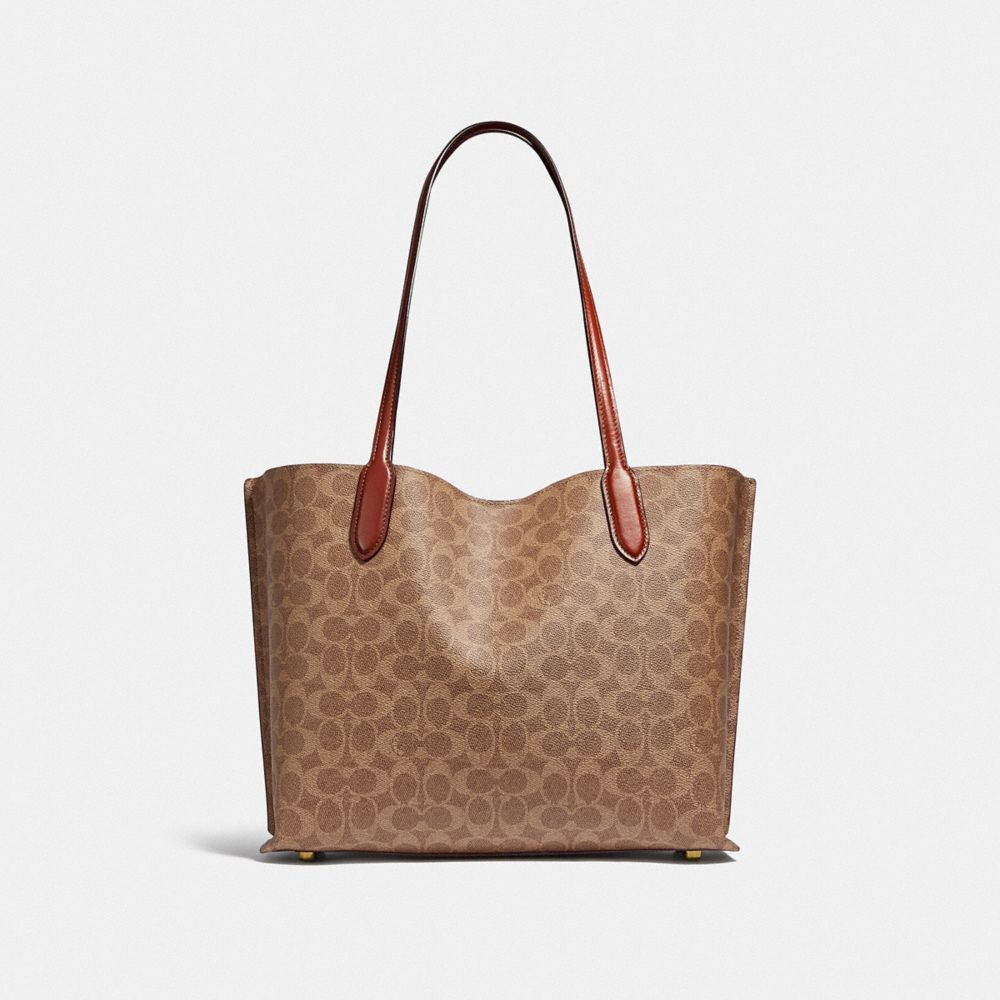 Shop Coach Willow Tote Mit Charakteristischem Canvas In Brass/tan/rust