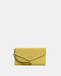 COACH®,TRAVEL ENVELOPE WALLET,Leather,Im/Chartreuse,Front View