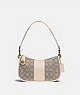 COACH®,SWINGER BAG IN SIGNATURE JACQUARD,Jacquard,Small,Brass/Stone Ivory,Front View