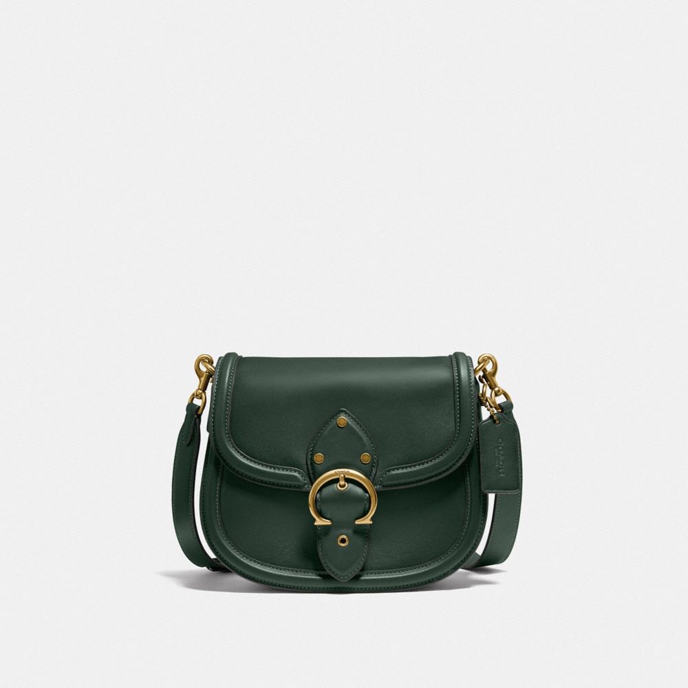 Coach Beat Saddle Bag In Brass/amazon Green