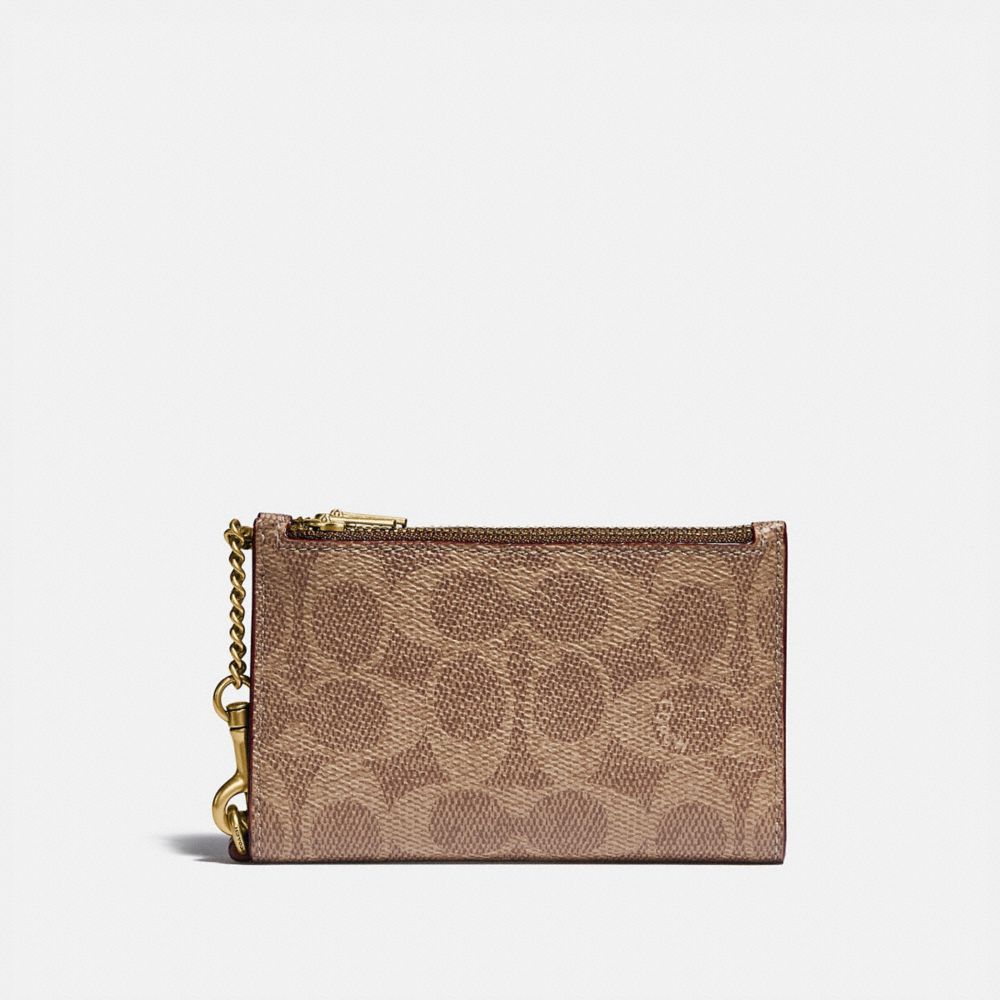 COACH® Zip Chain Card Case In Signature Canvas