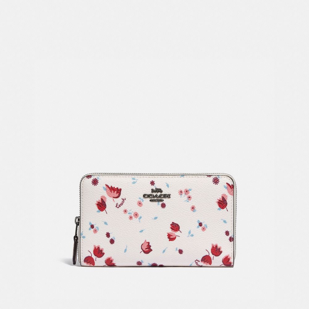COACH® Medium Zip Around Wallet With Tulip Meadow Print