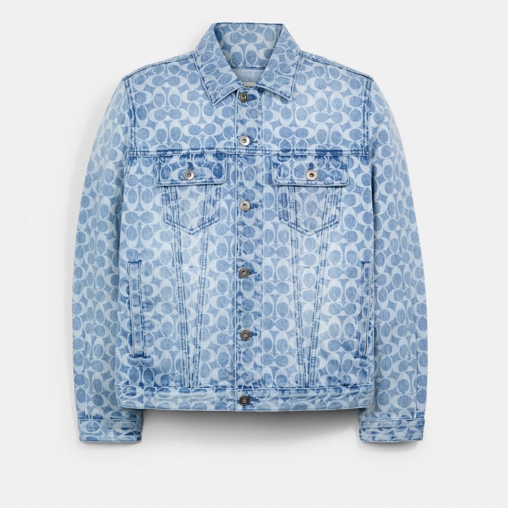 Louis Vuitton Monogram Printed Denim Jacket Indigo. Size 50