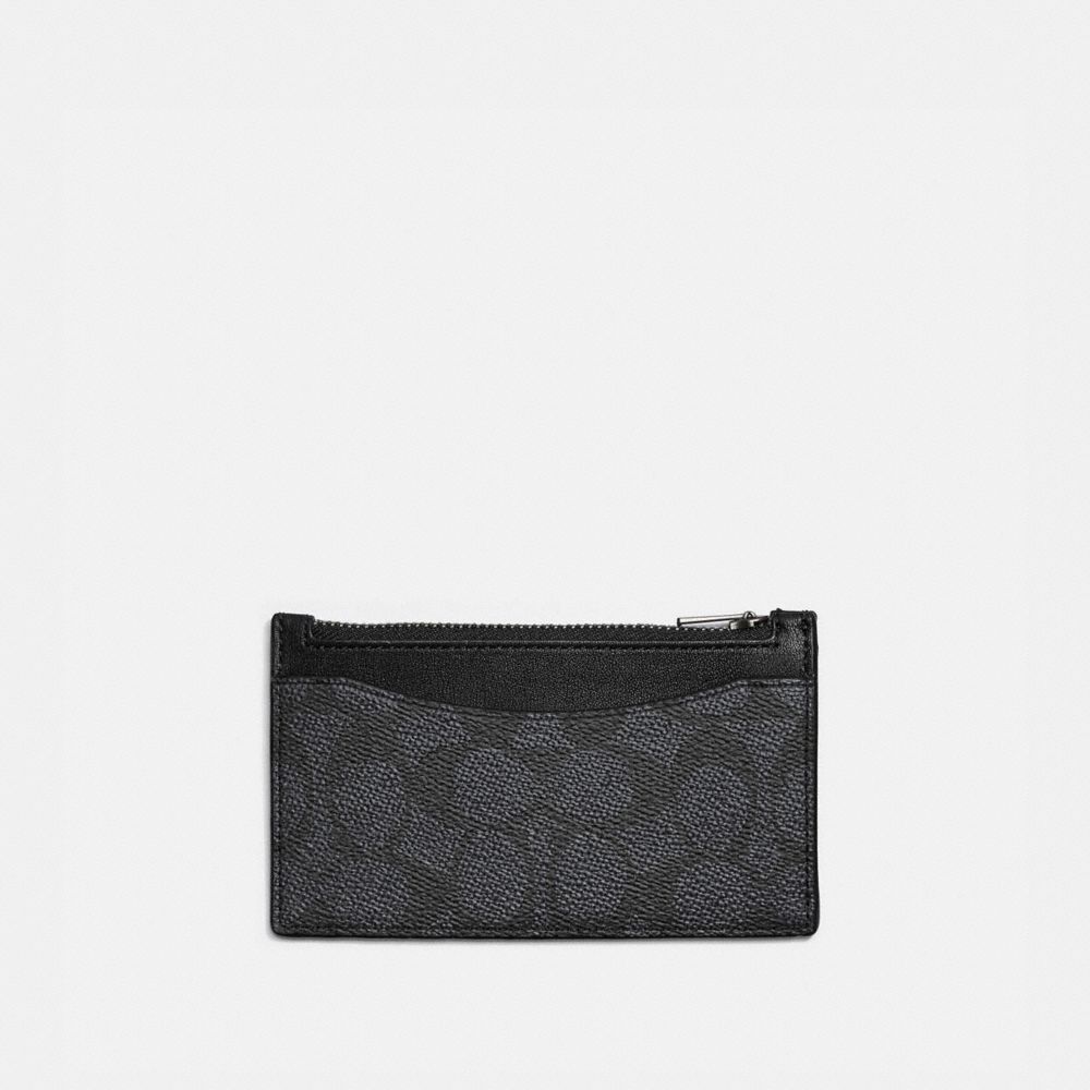 COACH®: Zip Card Case In Signature Canvas