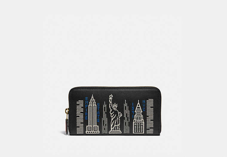 Accordion Zip Wallet With Stardust City Skyline Embroidery image number 0