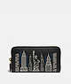 Accordion Zip Wallet With Stardust City Skyline Embroidery