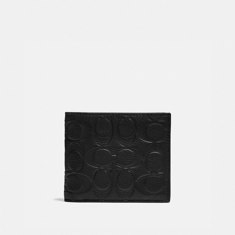 Coach 3 In 1 Wallet In Signature Leather In Black