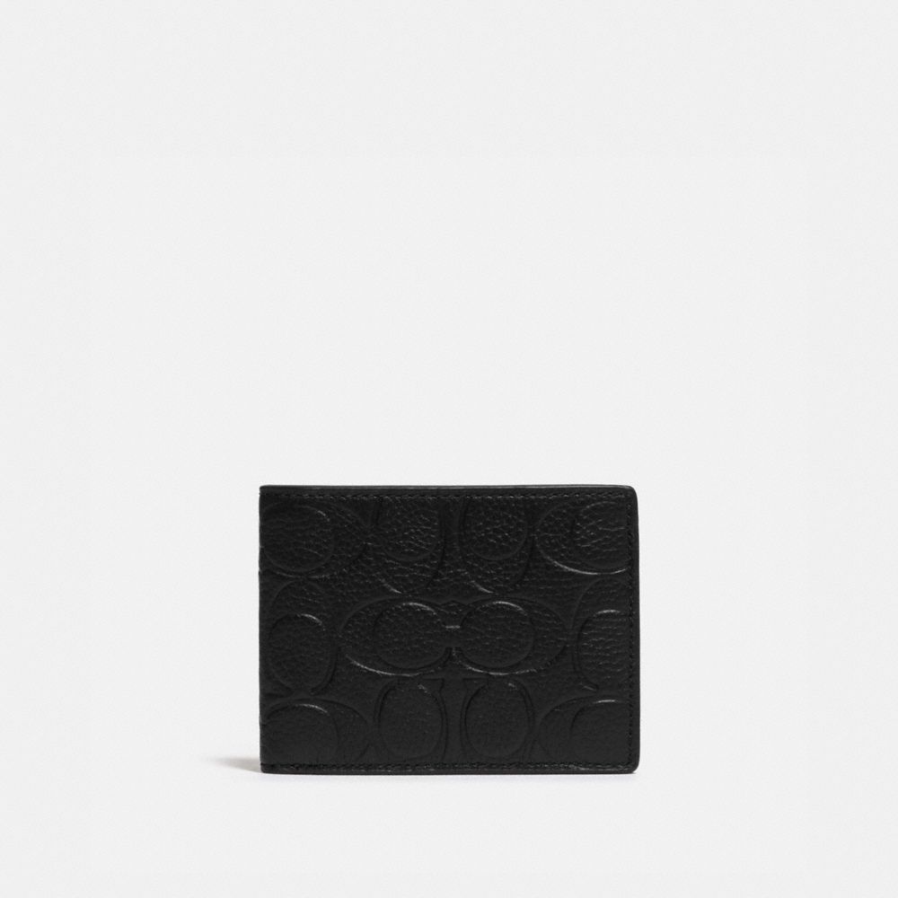 Coach Slim Billfold Wallet In Signature Leather In Color<lsn_delimiter>black