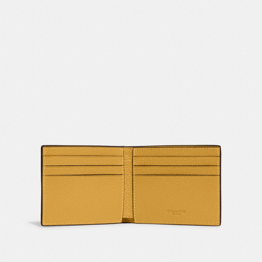 Coach Slim Billfold Wallet In Signature Leather In Yellow Gold ModeSens