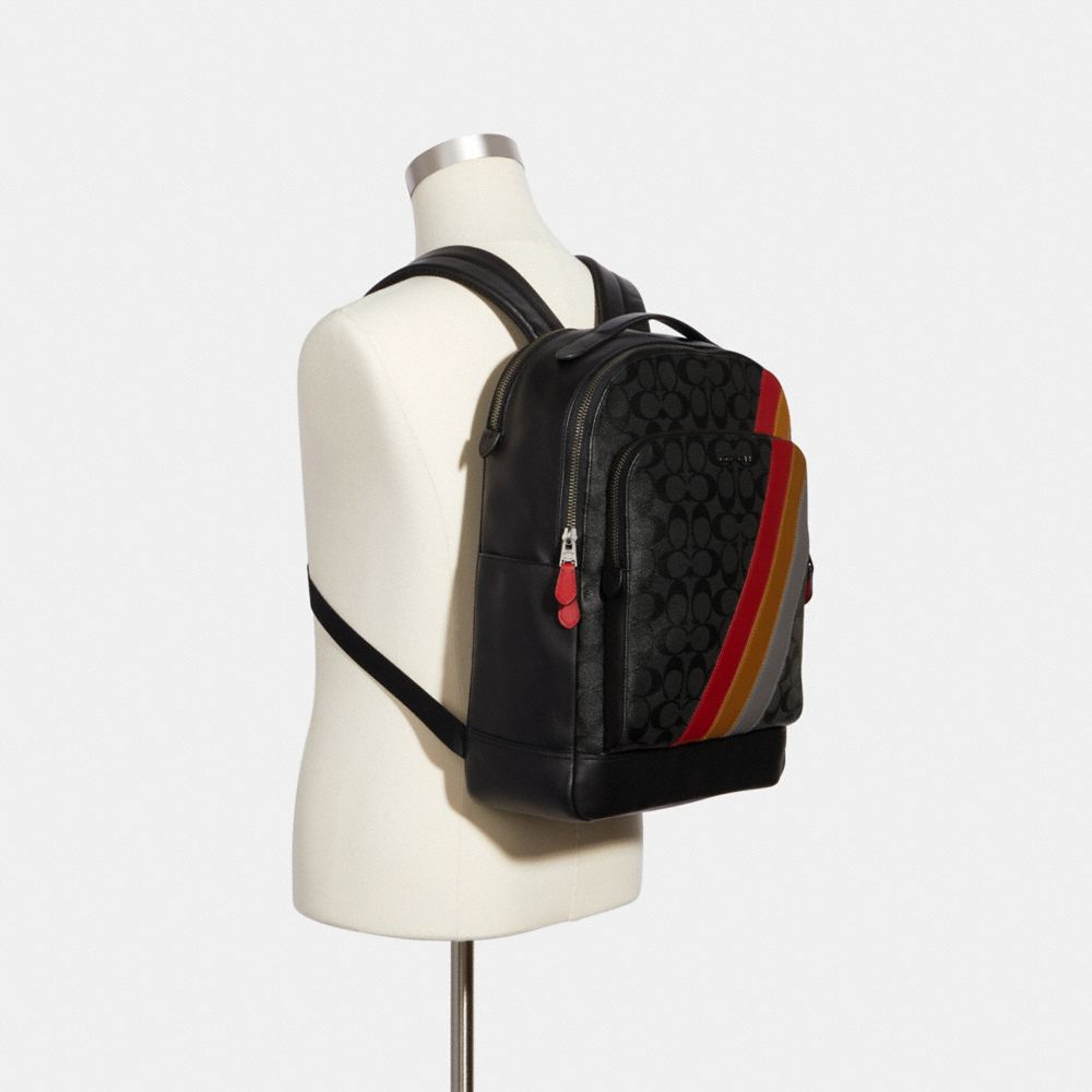 COACH® Outlet | Graham Backpack In Signature Canvas With Diagonal ...