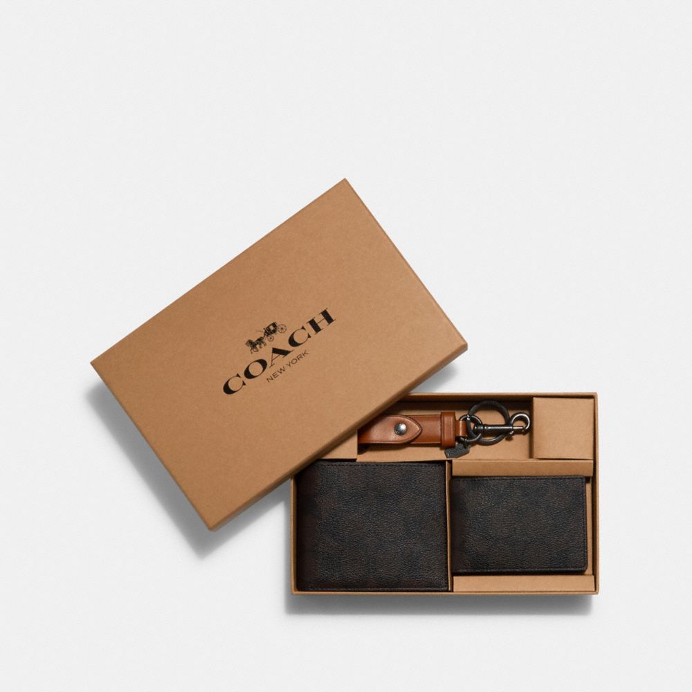 COACH® Outlet Boxed 3 In 1 Wallet Gift Set In Signature Canvas