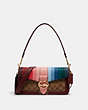 Georgie Shoulder Bag In Signature Canvas With Rainbow Linear Quilting