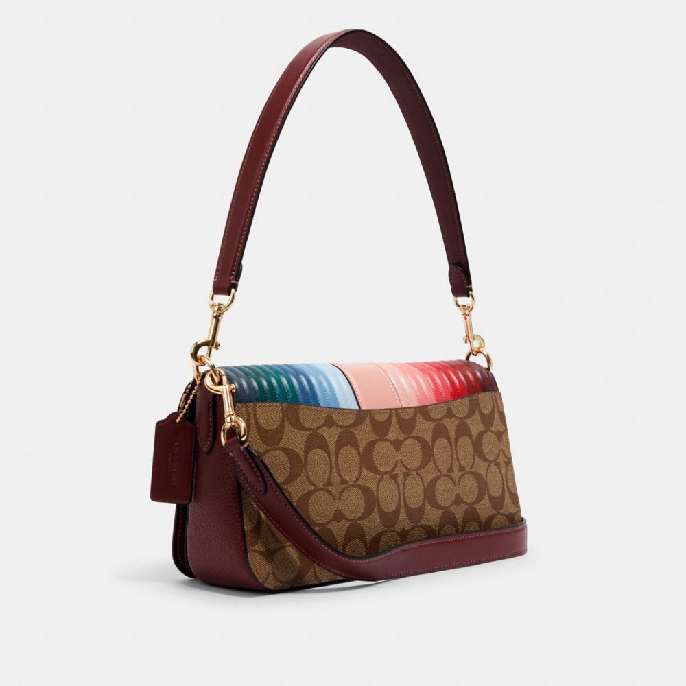COACH® Outlet Shoulder Bag In Signature Canvas With Rainbow
