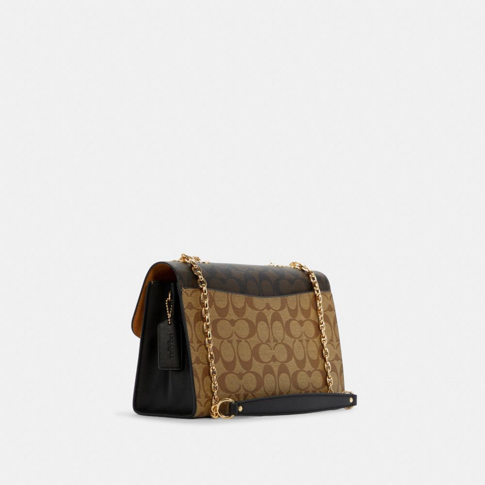 COACH®,Lane Shoulder Bag In Blocked Signature Canvas,,Angle View