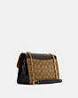 COACH®,LANE SHOULDER BAG IN BLOCKED SIGNATURE CANVAS,Signature Coated Canvas,Large,Gold/Khaki Brown Multi,Angle View