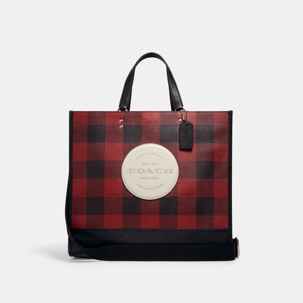 buffalo plaid purse coach