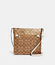 COACH®,ROWAN FILE BAG IN SIGNATURE CANVAS,pvc,Small,Everyday,Gold/Khaki/Chalk,Front View