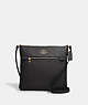 COACH®,ROWAN FILE BAG,Leather,Small,Everyday,Gold/Black,Front View