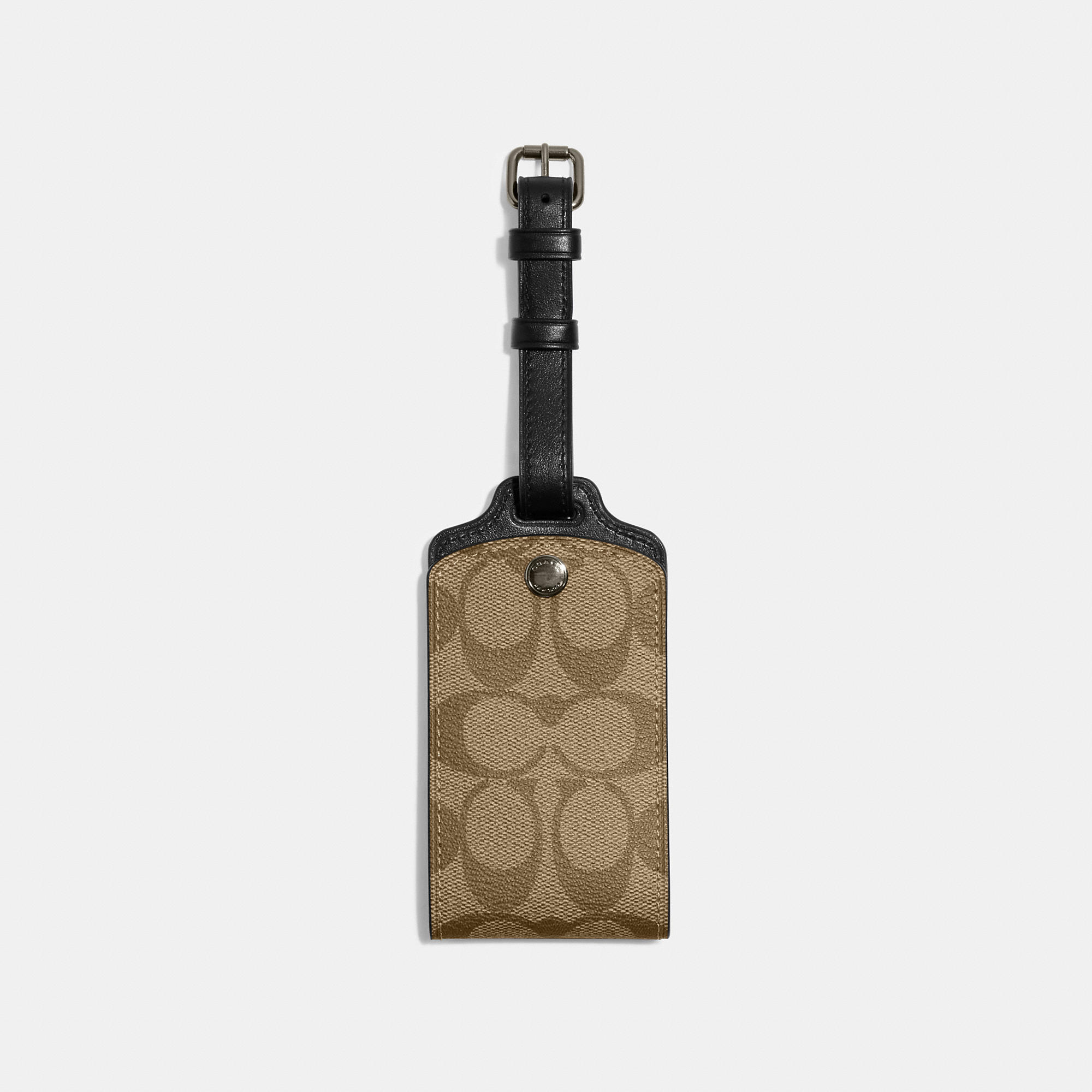 Coach Outlet Luggage Tag In Signature Canvas In Beige