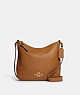 COACH®,ELLIE FILE BAG,Pebbled Leather,Medium,Everyday,Gold/Light Saddle,Front View