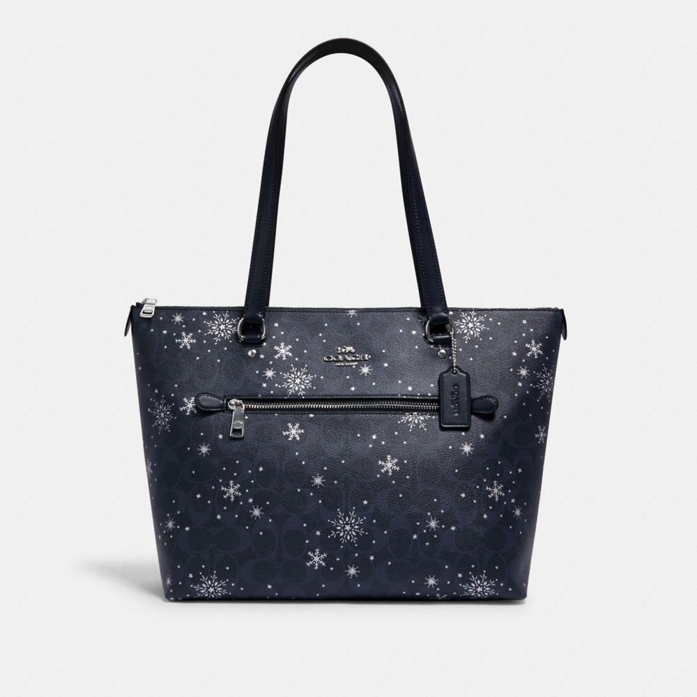 mini serena crossbody in signature canvas with snowflake print