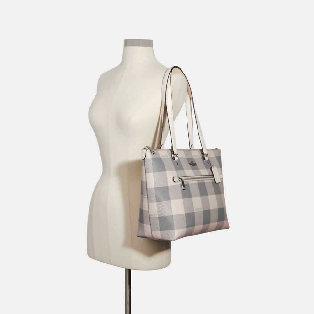 COACH® Outlet | Gallery Tote With Buffalo Plaid Print