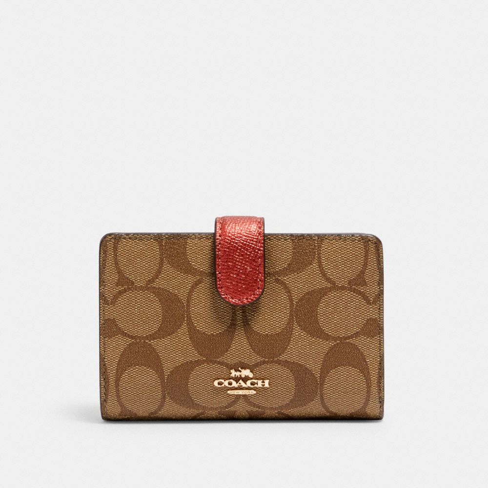 COACH® Outlet Medium Corner Zip Wallet In Signature Canvas