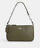 COACH®,NOLITA 19,Pebbled Leather,Mini,Silver/Olive Drab,Front View