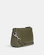COACH®,NOLITA 19,Pebbled Leather,Mini,Silver/Olive Drab,Angle View
