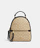 COACH®,JORDYN BACKPACK IN BLOCKED SIGNATURE CANVAS,pvc,Large,Im/Light Khaki/Brown Multi,Front View