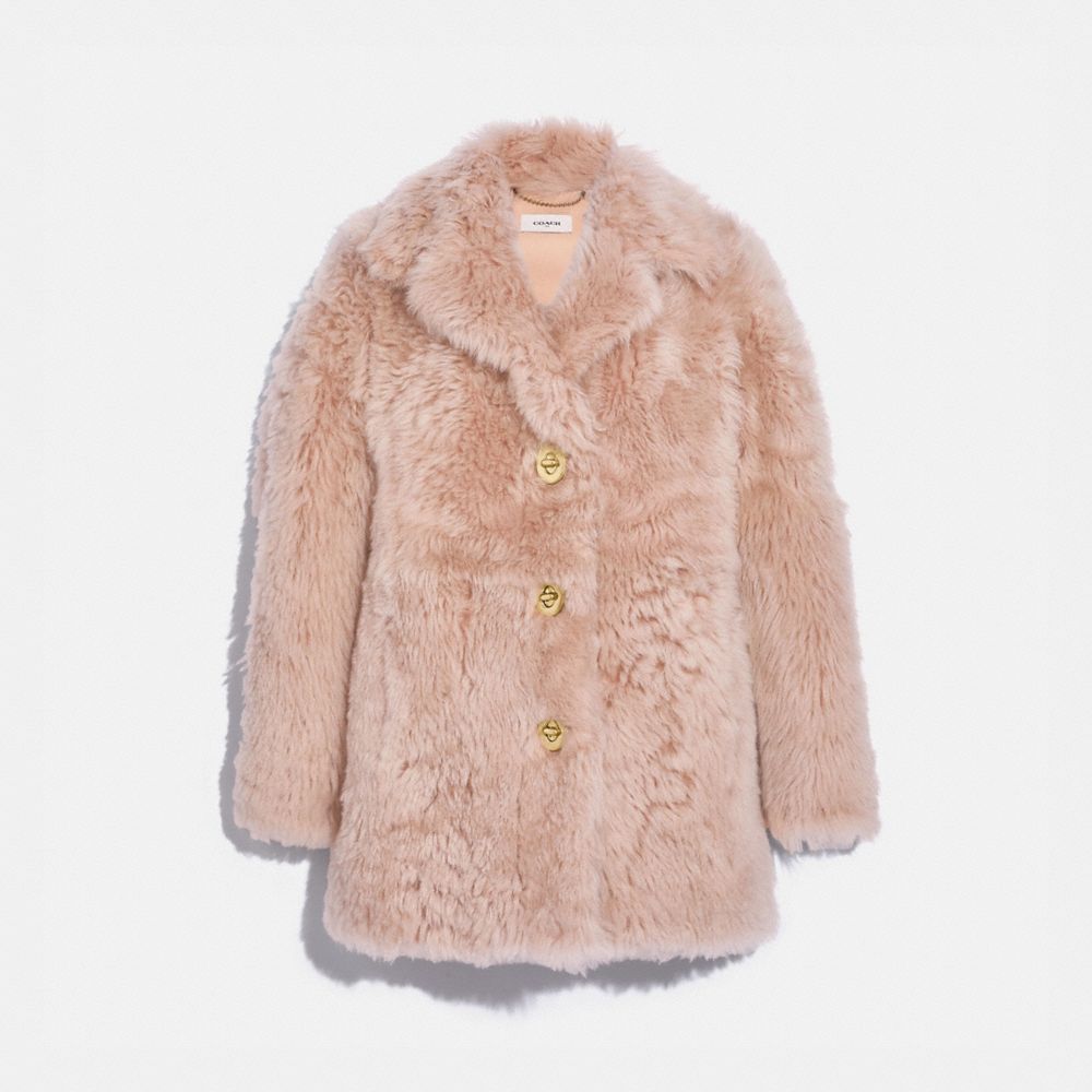 Shearling Coat With Turnlocks | COACH®