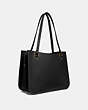 COACH®,TYLER CARRYALL,Pebbled Leather,Large,Brass/Black,Angle View