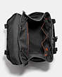 COACH®,LEAGUE FLAP BACKPACK,Smooth Leather,Large,Black Copper/Black,Inside View,Top View