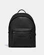 COACH®,CHARTER BACKPACK,Pebbled Leather,Large,Black Copper/Black,Front View