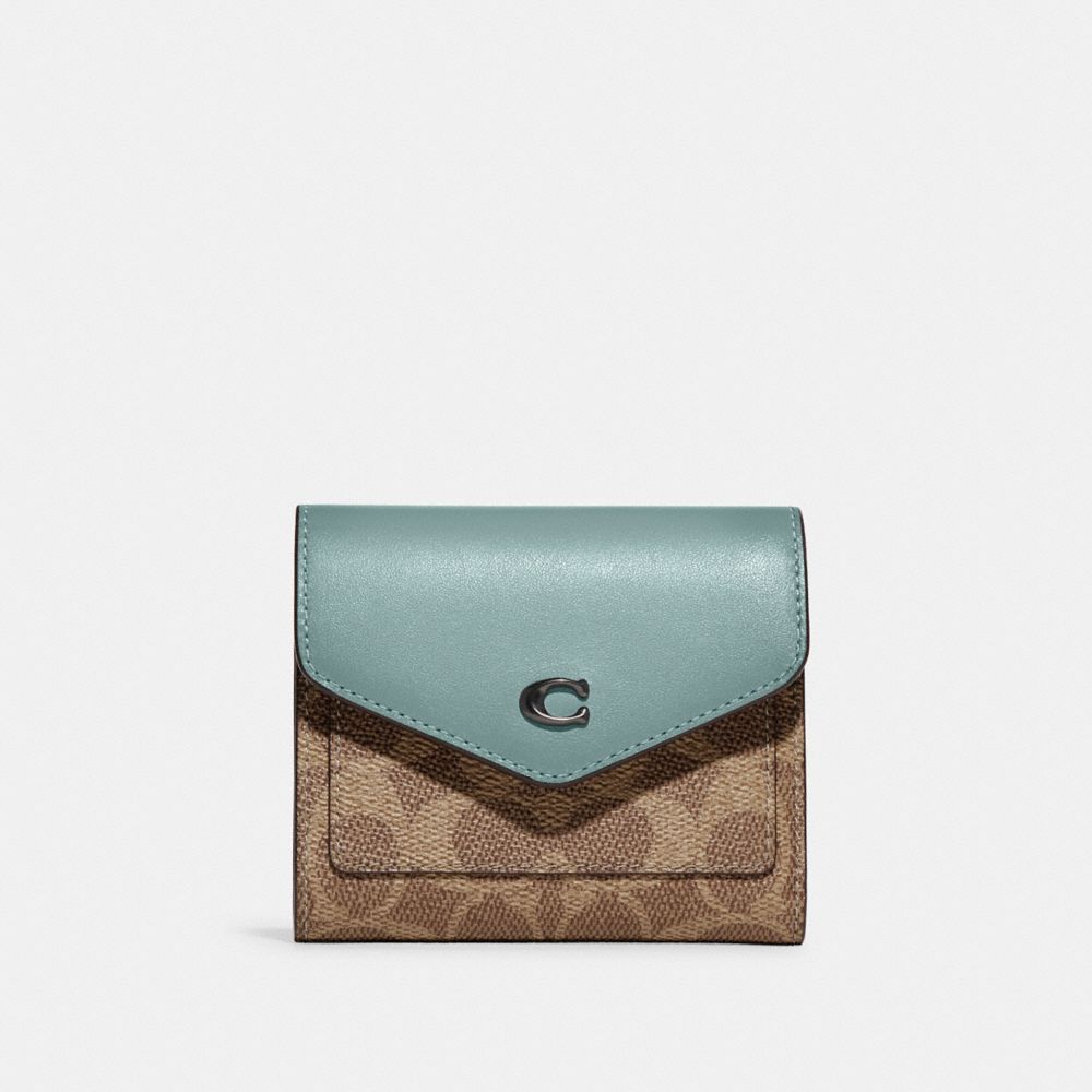 Wyn Small Wallet In Colorblock Signature Canvas