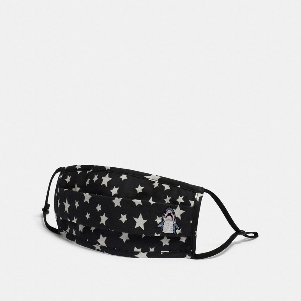 COACH®,Sharky Face Mask With Star Print,,Front View