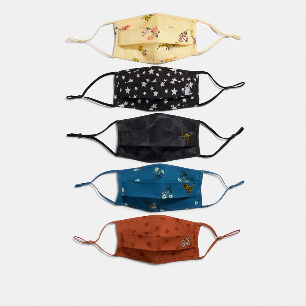 COACH®,Sharky Face Mask With Star Print,,Detail View