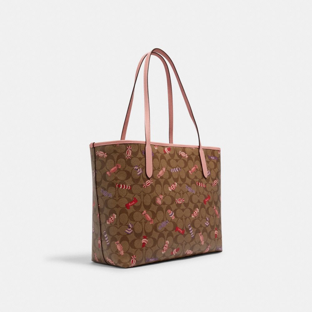 Coach City Tote in Signature Canvas with Candy Print