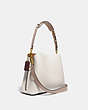 COACH®,WILLOW SHOULDER BAG IN COLORBLOCK,Pebble Leather,Large,Brass/Chalk Multi,Angle View