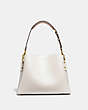 COACH®,WILLOW SHOULDER BAG IN COLORBLOCK,Pebble Leather,Large,Brass/Chalk Multi,Back View