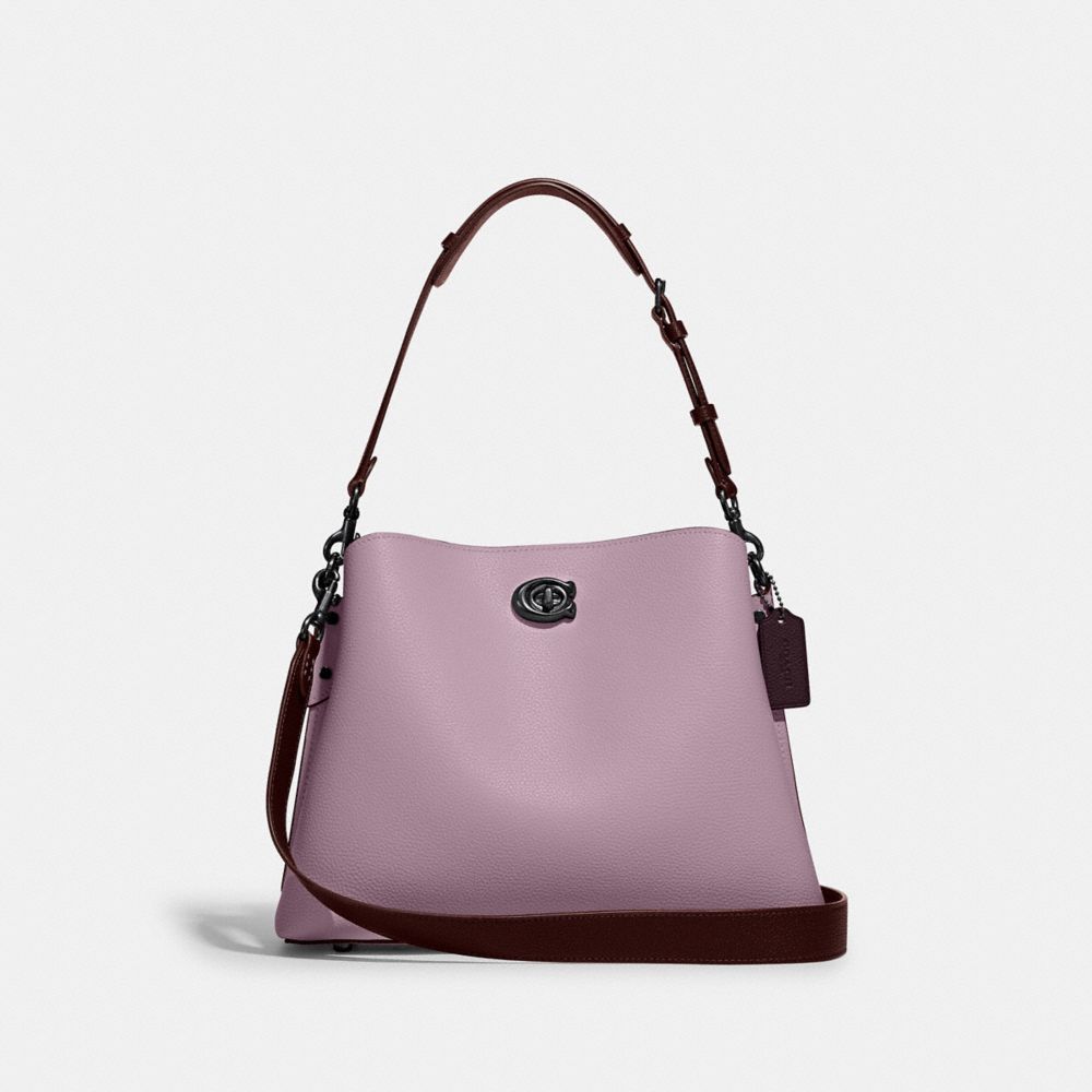 Coach Willow Shoulder Bag In Colorblock In Pewter/ice Purple Multi