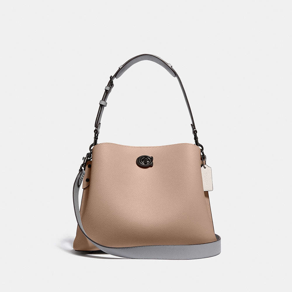 Coach Willow Shoulder Bag In Colorblock In Pewter/taupe Multi