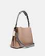 COACH®,WILLOW SHOULDER BAG IN COLORBLOCK,Pebble Leather,Large,Pewter/Taupe Multi,Angle View