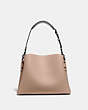COACH®,WILLOW SHOULDER BAG IN COLORBLOCK,Pebble Leather,Large,Pewter/Taupe Multi,Back View