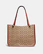 COACH®,TYLER CARRYALL IN SIGNATURE CANVAS,Signature Coated Canvas,Large,Brass/Tan/Rust,Back View