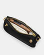 COACH®,SWINGER 20,Smooth Leather,Mini,Brass/Black,Inside View, Top View